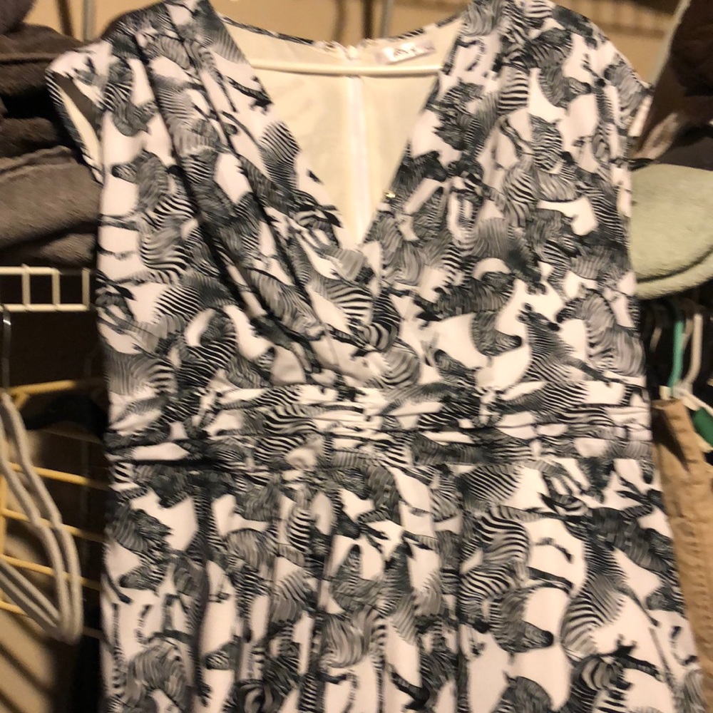 EShakti White Full Length Zebra Design Dress Xl 18